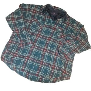 Coleman Outdoors Plaid Flannel Button Down Lined Holiday Standard Cuffs Mens XL